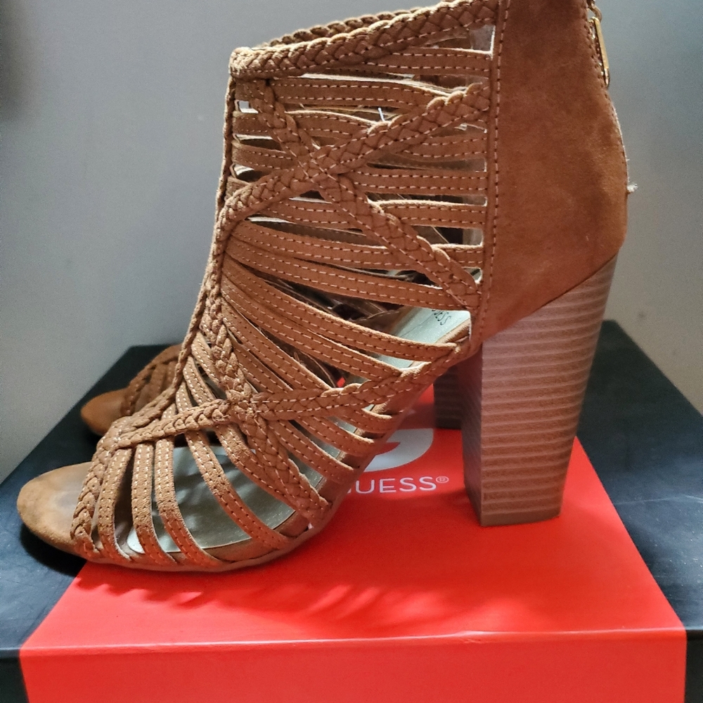 Guess open toe heels.